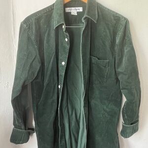 Vintage Men's COMME des GARCONS HOMME Green Corduroy Shirt Long Sleeves M -READ